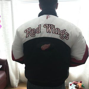 Mens  - Red Wings Official NFL Winter Coat , XL, Black, Red and White